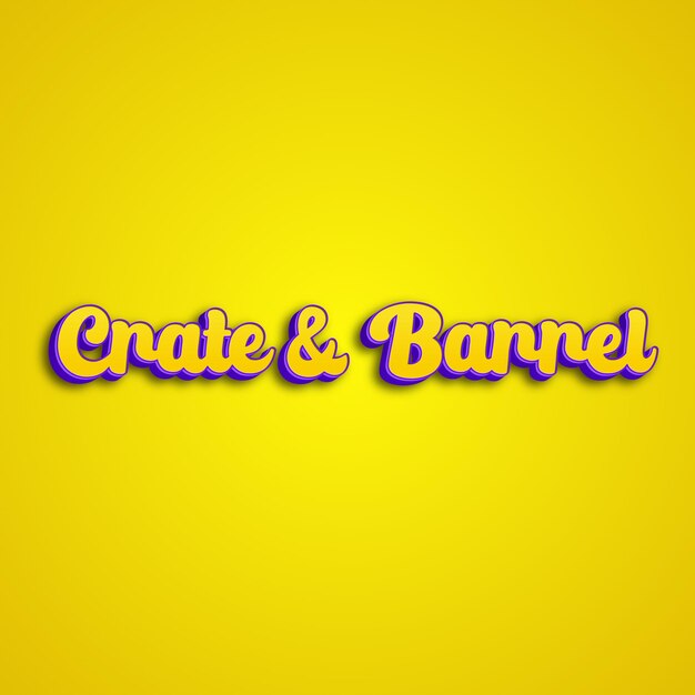 Cratebarrel typography 3d design yellow pink white background photo jpg