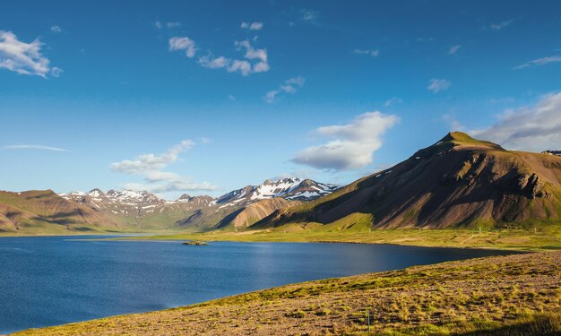 Crater lake in Landmannalaugar area Fjallabak Nature Reserve Iceland