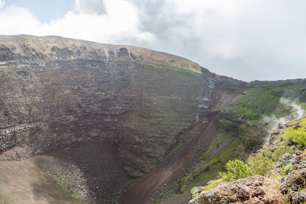 Crater of Mount Vesuvius, Naples, Italy.