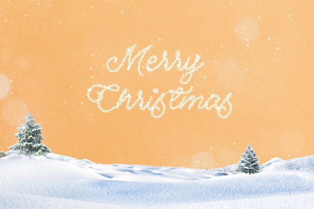 Photo crative christmas tree with snow christmas concept