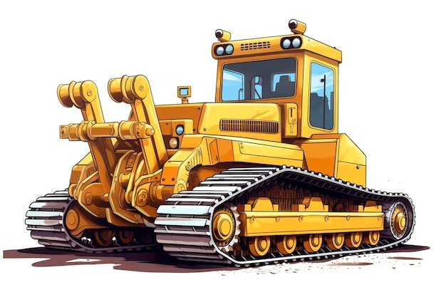 Crawler Buldozer Illustration Transportation illustration Generative AI