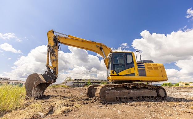 Crawler excavator front view