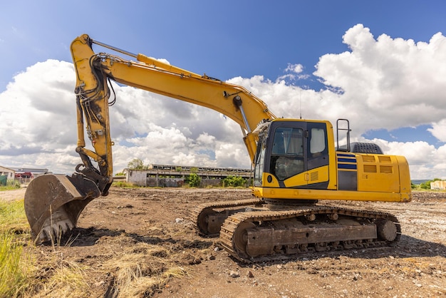 Crawler excavator front view