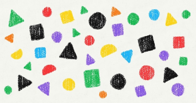 Crayon Geometric Patterns on Paper