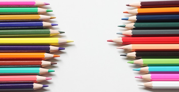 Crayon is placed on a white background.