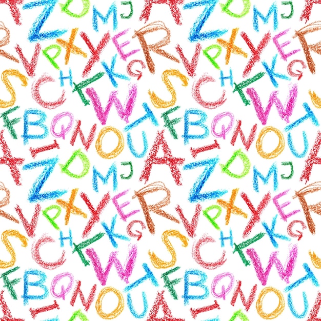 Photo crayon letters seamless