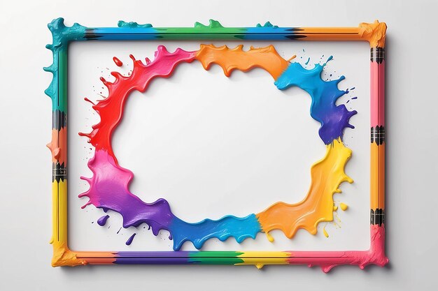 Photo crayon melt frame mockup