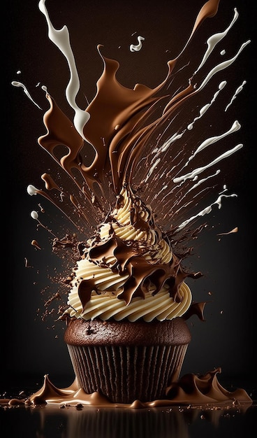 クレイジー チョコレート カップケーキ画像 Ai 生成アート