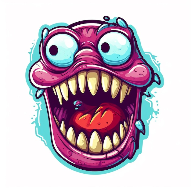 Crazy clown face illustration