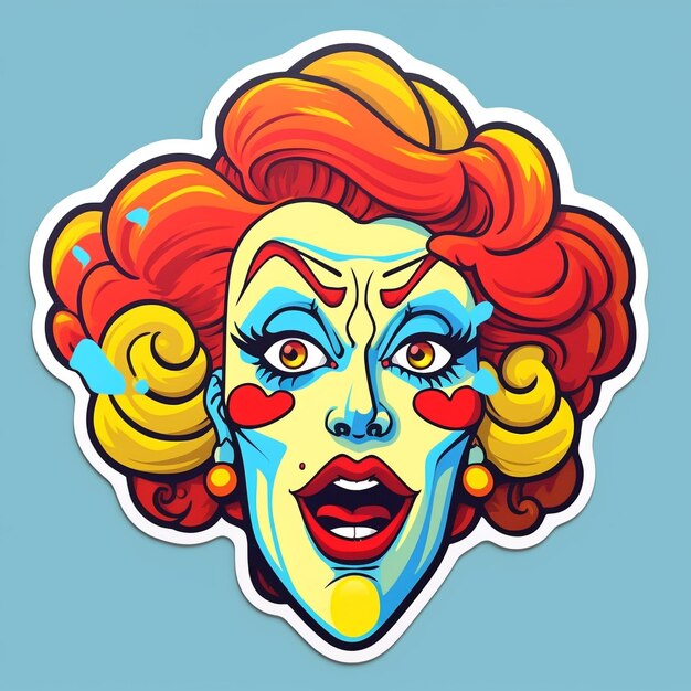 Crazy clown face illustration