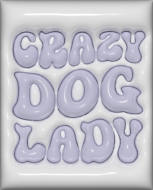 Foto crazy dog lady typo opgeblazen effect