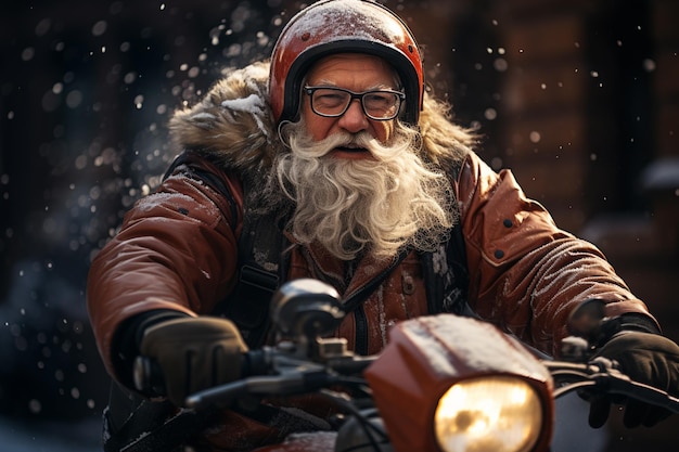 crazy funny santa on the scooterchristmas pesent delivery 2024