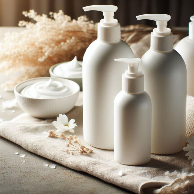 Photo cream bottle photographed in studio