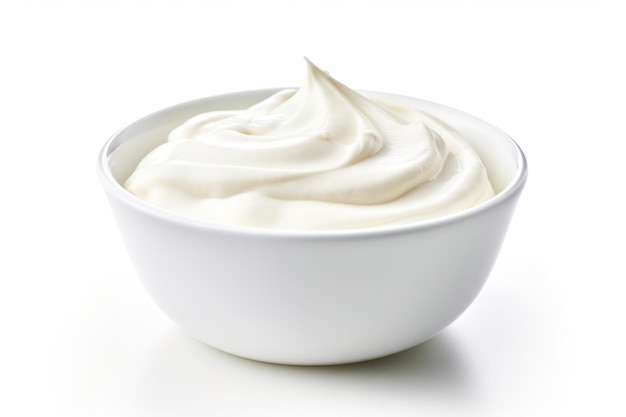 Cream bowl on white background