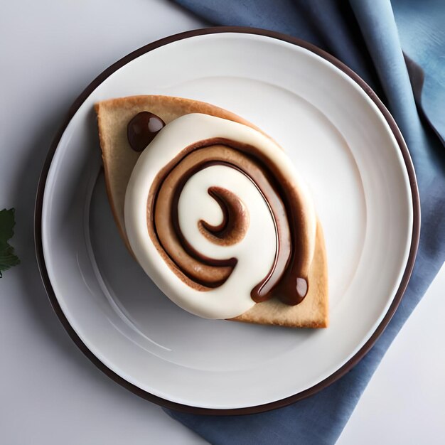 Cream cake together with chocolate on the table and plate and Christmas