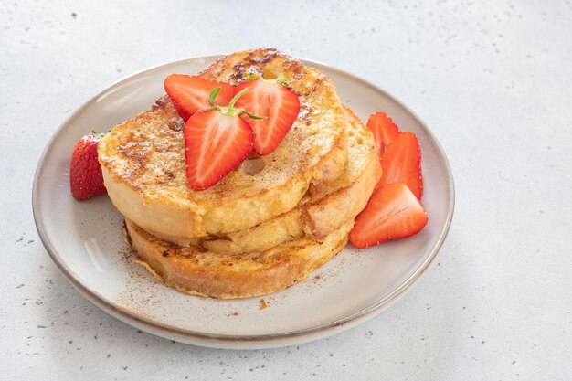 Cream cheese strawberry stuffed french toast