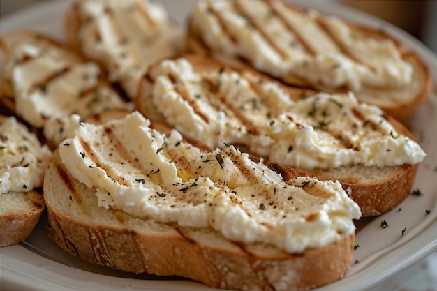 Photo cream cheese toast on plate