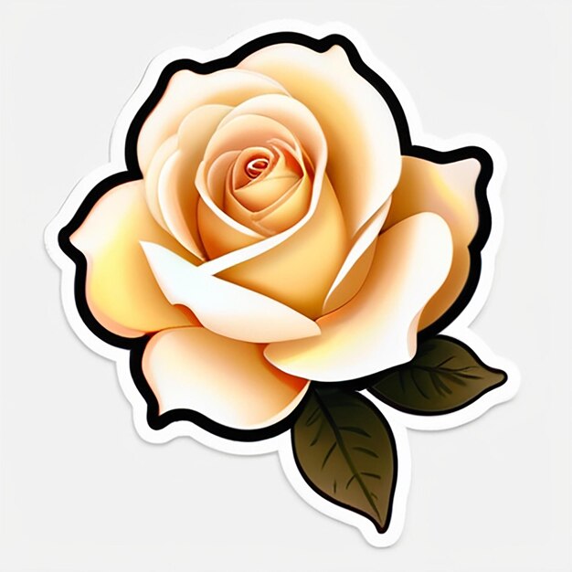 Cream color rose sticker with AI