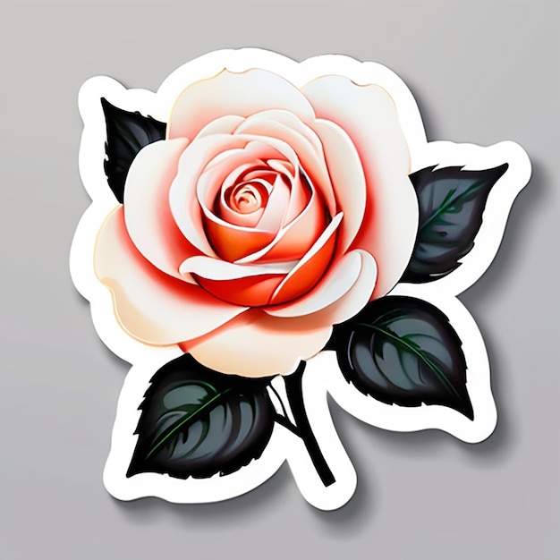 Cream color rose sticker with AI