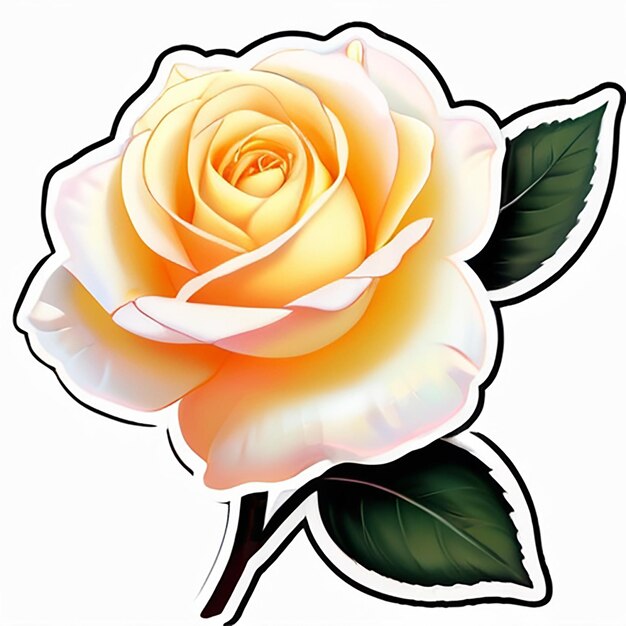 Cream color rose sticker with AI