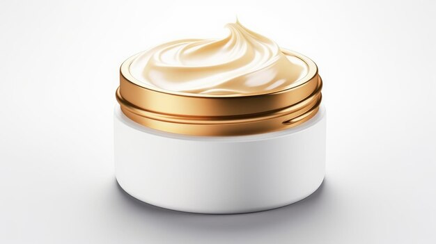 Photo cream jar with gold lid