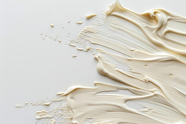 Cream moisturizer smear on white background skincare beauty product