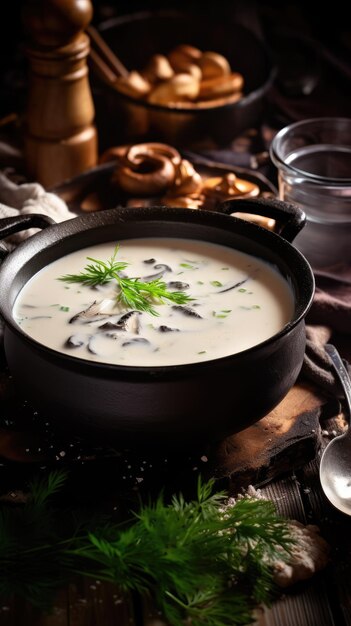 キノコのクリームスープは、基本のルーをクリームや牛乳で薄めたシンプルなタイプのスープです
