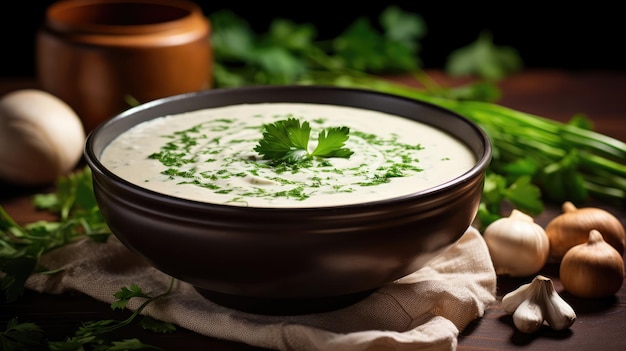 Cream of mushroom soup is a simple type of soup where a basic roux is thinned with cream or milk