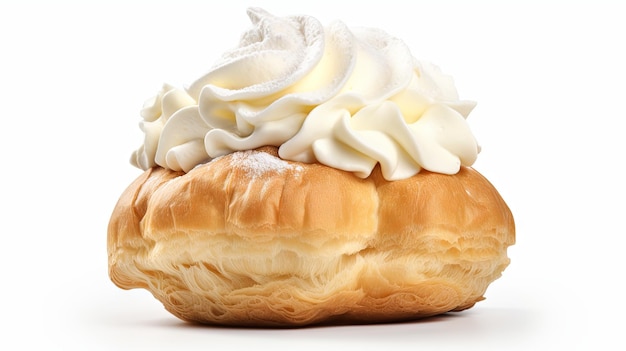 Foto cream puff geïsoleerd op witte achtergrond