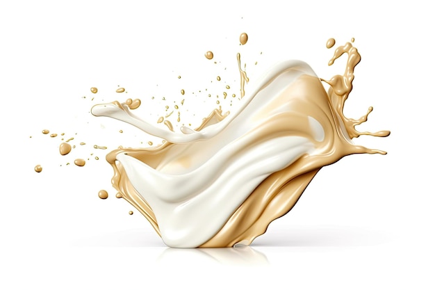 Cream splash schoonheidsproduct geïsoleerd op witte achtergrond