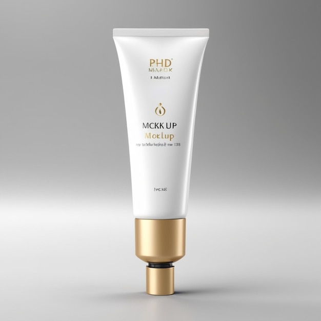 cream tube psd on a white background