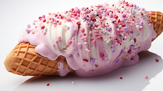 cream with sprinkles on a white background 3d rendering