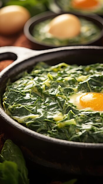 creamed spinach is made with cooked spinach and a creamy bechamel sauce