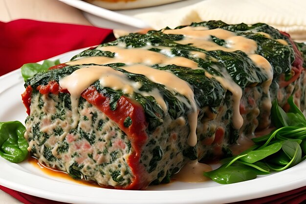 CreamedSpinachStuffed Meatloaf