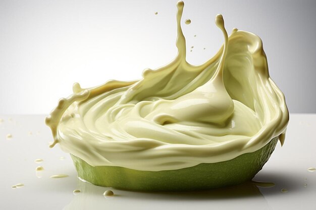 Creamy Avocado CloseUp on White Avocado image photography