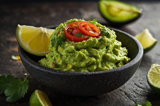 Creamy Avocado Guacamole with a Squeeze of Lemon