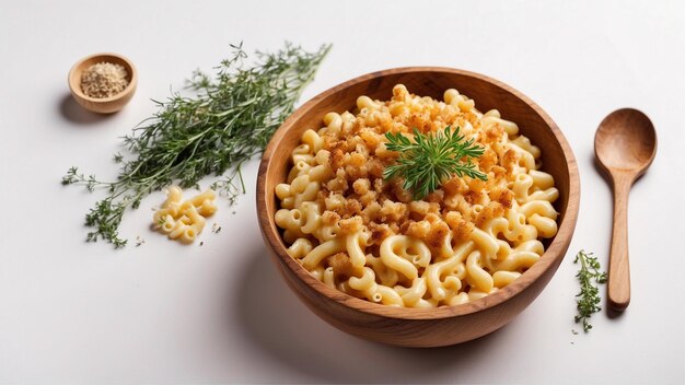 Creamy Baked Macaroni en Kaas op een schone achtergrond