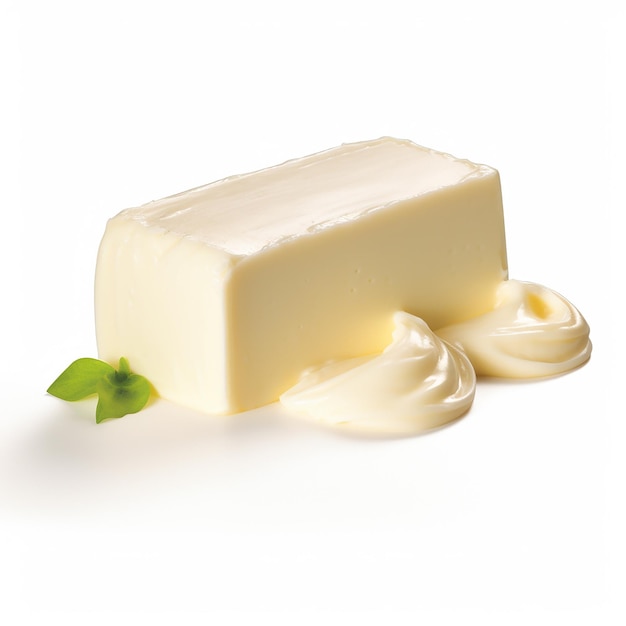 Creamy Butter on White Background