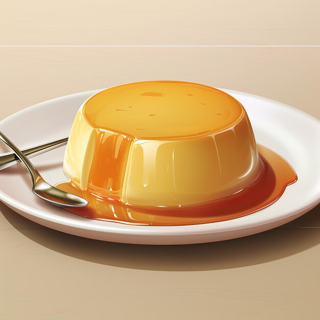 Photo creamy caramel flan delight