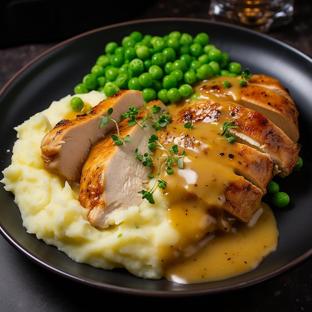 Premium AI Image | Creamy Chicken and Mashed Potatoes