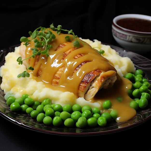 Premium AI Image | Creamy Chicken and Mashed Potatoes