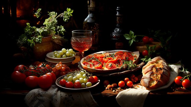 Foto crema confortevole deliziosa ciotola di zuppa di pomodoro con eleganza