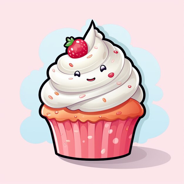 Photo creamy cupcake image