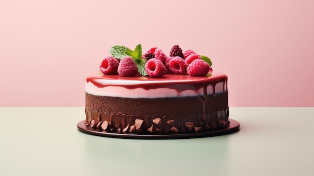 Creamy fruit cake raspberry cake chocolate