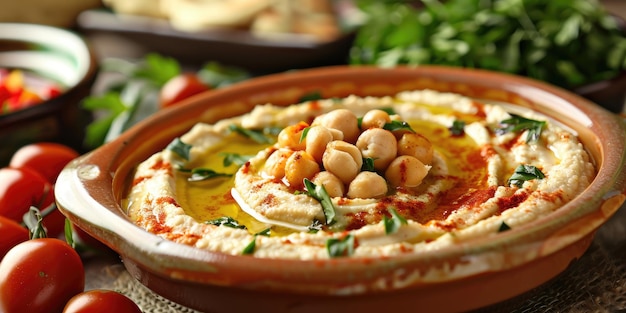 Кремовый хумус - традиционное арабское блюдо