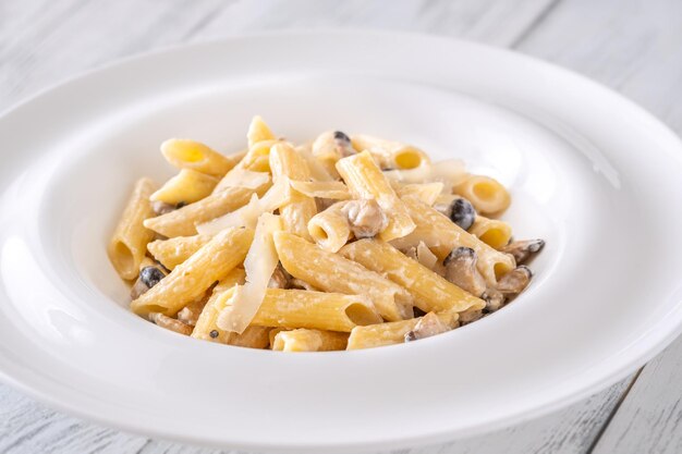 Creamy paddenstoel penne