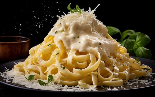 Creamy Parmesan Fettuccine Alfredo Generative AI