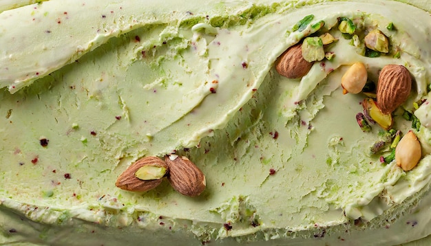 Photo creamy pistachio ice cream with pistachios