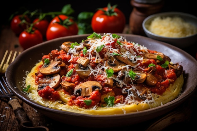 Creamy Polenta paddenstoel Ragout