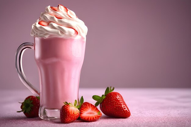 Creamy refreshing strawberry smoothie in a glass a nutritious vibrant treat